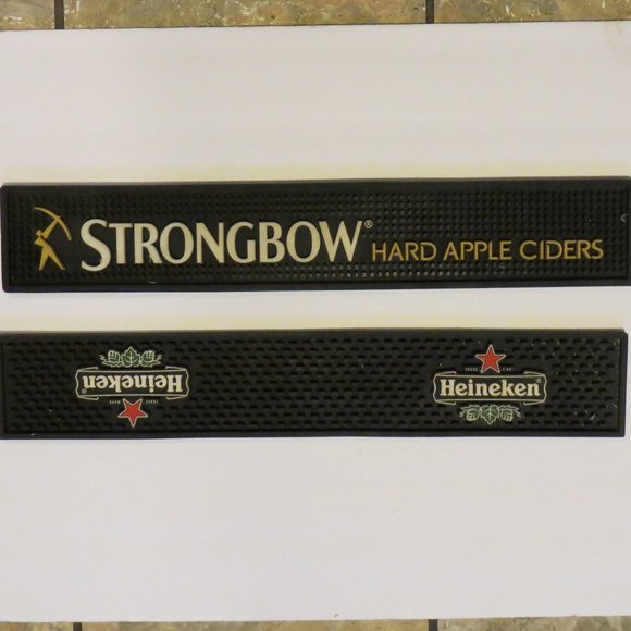 Rubber Bar Edge Mats Heineken And Strongbow Hard Cider - Picture 1 of 1